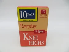L'EGGS PANTYHOSE Everyday Knee High One Size Color Suntan 10 Pair