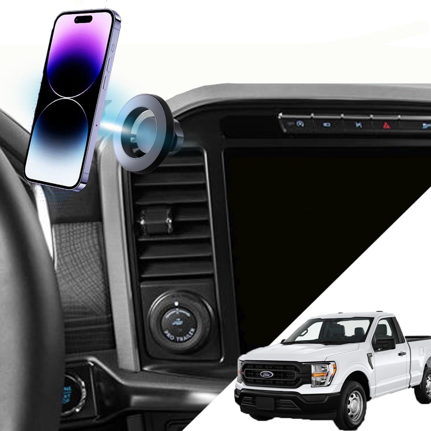 Ford F150 Phone Mount for 2024 F150 Mount Magnetic Phone Holder for 2023 Ford