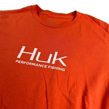 HUK Men's Performance Fishing Short Sleeve T-Shirt Orange • Medium