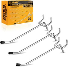 55-Piece 4 Inch Pegboard Hooks, Heavy Duty Peg Board Organizer Accessories, Peg