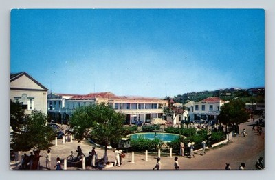 The Square Montego Bay,Saint James Jamaica Vintage Postcard