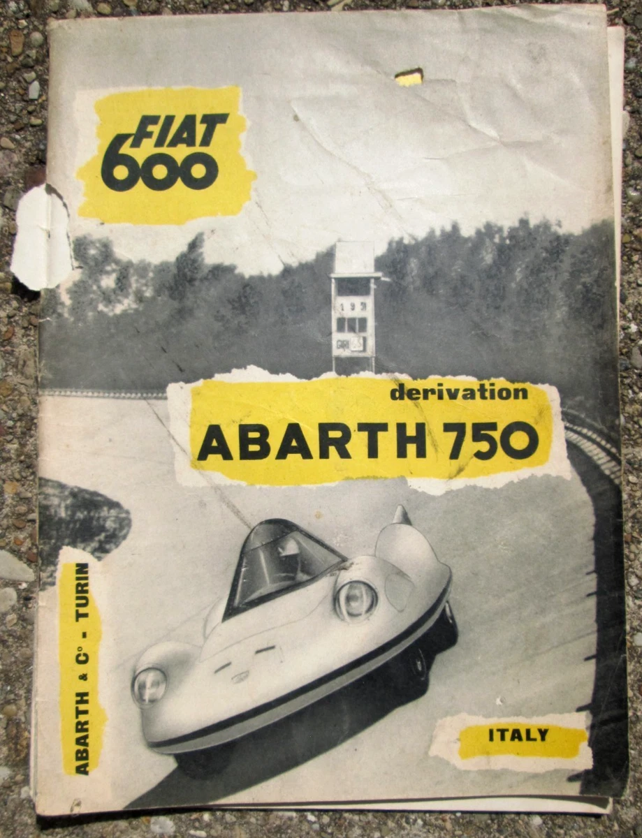Fiat 600 Abarth 750 Derivation Booklet Turin Italy in English SSPB