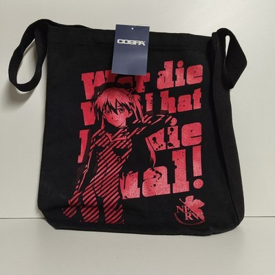 Evangelion Asuka Black Shoulder Tote Bag 40x34x13cm 100%