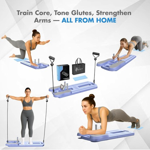 Pilates Board Lite Pieghevole Pilates Attrezzatura e Borsa da Viaggio, 7 in 1 Multiuso - Foto 4 di 4