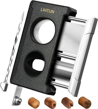 Cigar Cutter Guillotine 4 in 1 One Touch Straight Cut V Cutter with Cigar Punch