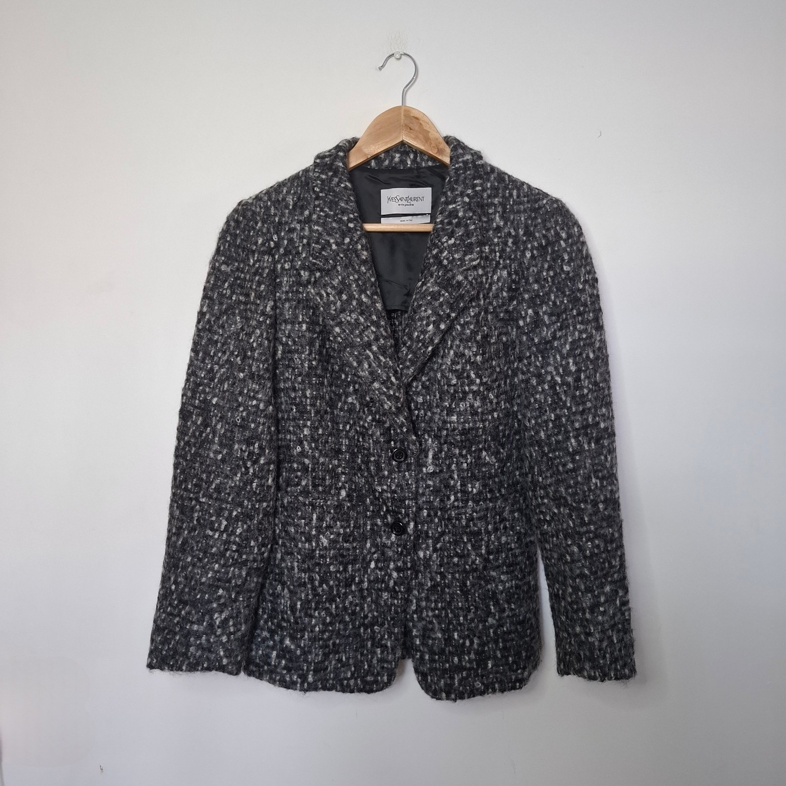 Giacca blazer YVES SAINT LAURENT Rive Gauche mohair boucle taglia F38 Medium
