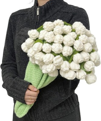 White Rose Flowers Bouquet Blanket,Flower Throw Blankets,Gifts for Mom(39 Inch)