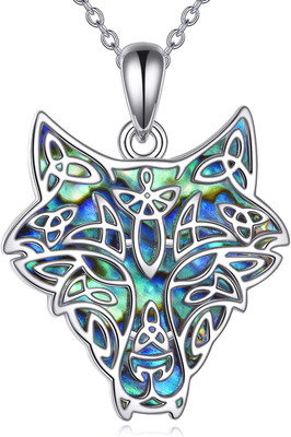 Wolf/Bären Kette für Damen Sterling Silber Wolf/Bären Schmuck Keltische Kette Ke