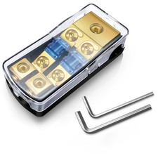 2 Way Mini ANL Fuse Holder, Copper 0/2/4 Gauge to 4/6/8 Gauge 60 Amp Fuse Dis...