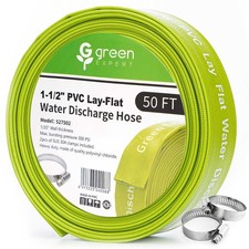 Green Expert 1.5 ID Length 50 Feet PVC Lay-Flat Water Discharge Hose Pump Draini