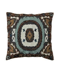 Creative co-op embroidered pillow with chambray back 20 x 20