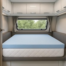 2 Inch RV Gel Memory Foam Mattress Topper RV King 72x80 Blue
