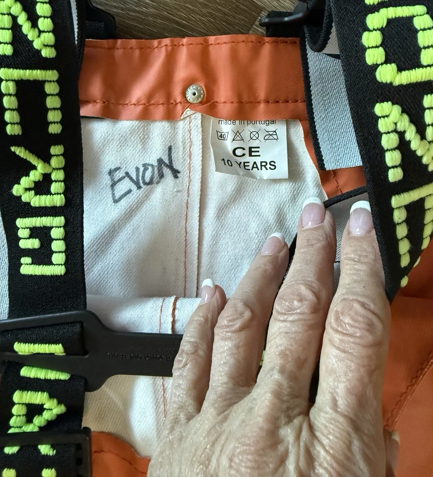 Grundens Herkules Commercial Fishing Bib Pants Orange 40” Rain Gear - Image 3 of 4