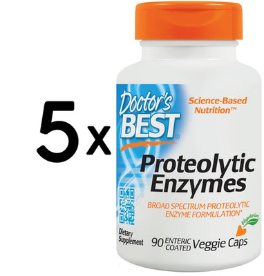 5 x Doctors Best Best Proteolytic Enzymes - 90 veggie caps (466,64 EUR/kg)