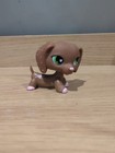 Littlest Pet Shop 2006 Dachshund #556 Valentine Brown Pink Spots Heart - RARE