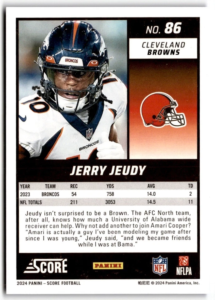 Jerry Jeudy 2024 Score Cubic /120 #86 Cleveland Browns - Image 2 of 2