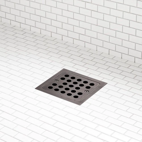 Signature Hardware SH608GM Menlo 4-1/2 in. Square Shower Drain in Gunmetal - Picture 1 of 3