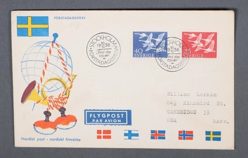 MayfairStamps Sweden FDC 1956 Nordic Post Dual First Day Cover aax_38865