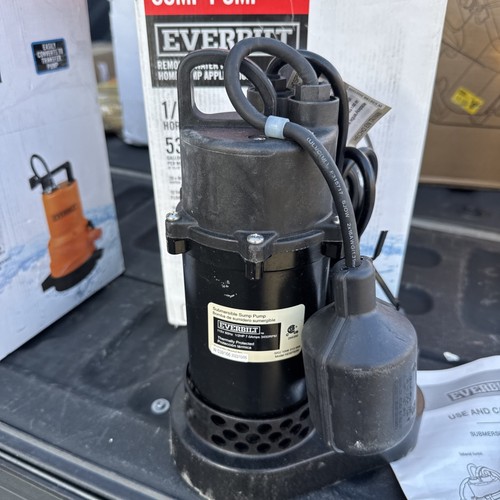 Everbilt 1/2 HP Sump Pump Submersible Aluminum With Tethered Switch HDSP50W - Picture 3 of 7