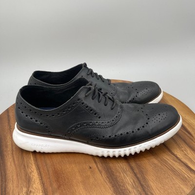 Cole Haan ZeroGrand Grand OS Oxfords Mens Size 10.5M Black Leather Wingtip Shoes