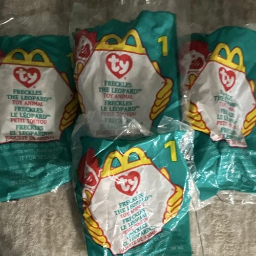 Ty Beanie Babies Freckles the Leopard McDonald’s Happy Meal Toy #1 1999/ 4 packs