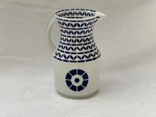 NEW Sargadelos Spain Porcelain Wine Jug Blue White Coroa Design MCM