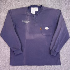 Rasco FR Henley Shirt Mens XL Navy Workwear Industrial Flame Resistant CAT 2