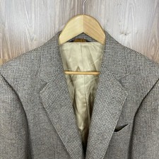 Haggar Imperial Sport Coat Mens 42R Brown Multicolor 100 Pure Wool Tweed