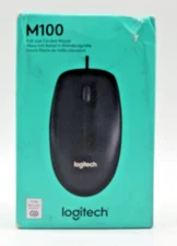 Logitech M100 Wired USB Mouse 3 Buttons 1000 DPI Optical Tracking New Box Damage