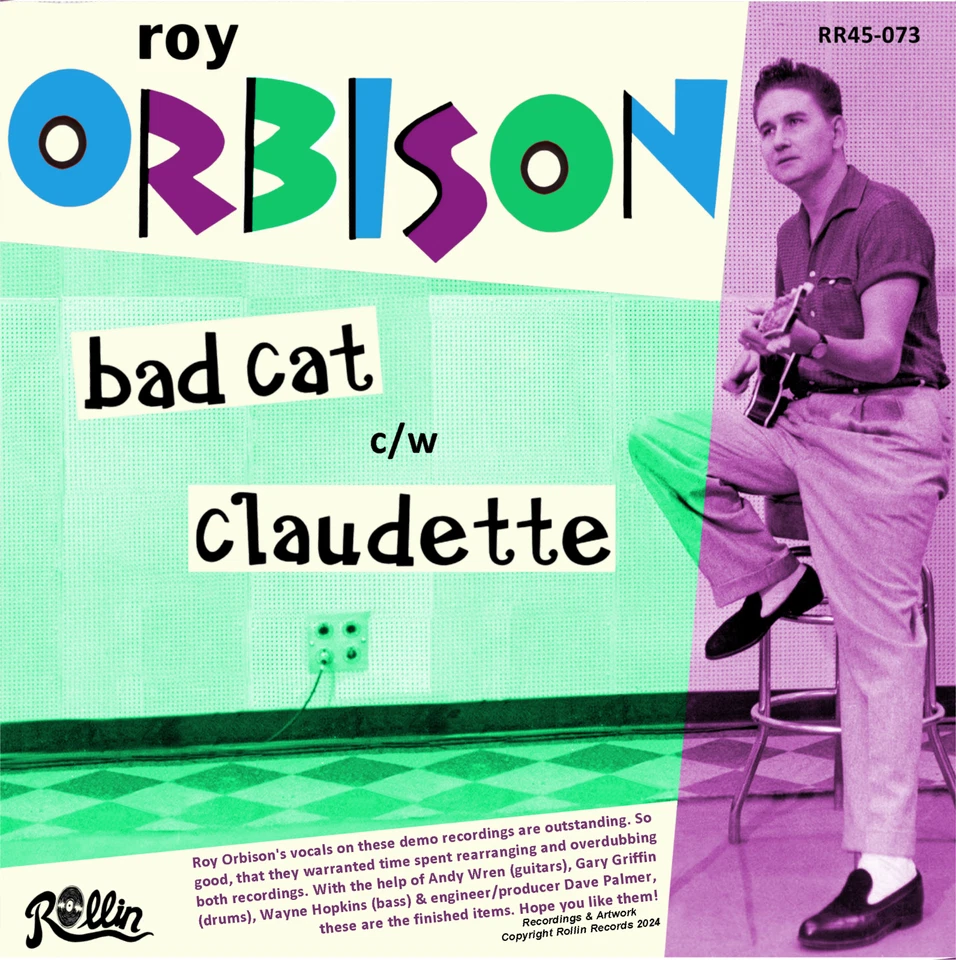 ROY ORBISON - "BAD CAT" b/w "CLAUDETTE" - ROCKABILLY - HEAR CLIPS OF BOTH SIDES - Image 4 of 4