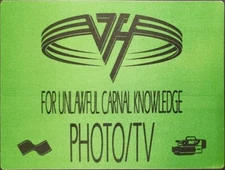 VAN HALEN -- SATIN BACKSTAGE PASS 1991 - 1992 FOR UNLAWFUL CARNAL KNOWLEDGE TOUR