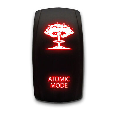 [ATOMIC MODE] Laser Etched 5-Pin SPST Rocker Switch, 20A, Red