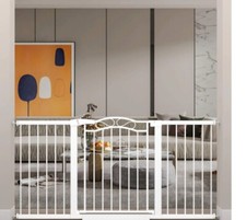 FairyBaby Extra Wide Baby Gate / Pet Gate  73.6 to 84.6 inches wide  - White
