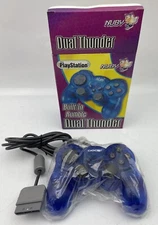 NUBY Dual Thunder BLUE PlayStation / PS1 Controller with Built-in Rumble - NEW