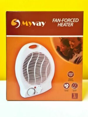 MYVAY Elektroheizung 2 kW tragbarer Ventilator aufrecht warm & kalt Einstellungen Thermostat UK