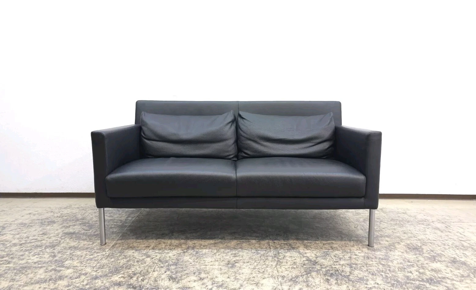 Walter Knoll Jason Sofa 2 Seater Designer Sofa Leather Sofa Couch Black