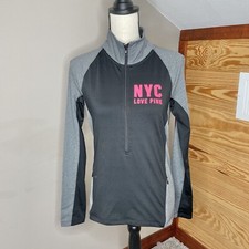 PINK Victoria  s Secret Ultimate Black Grey NYC Love Activewear Jacket Medium