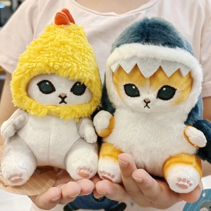 Cute Shark Cat Fried Shrimp Cat Plush Doll Pendant Room Car Bag Decor  Pendant