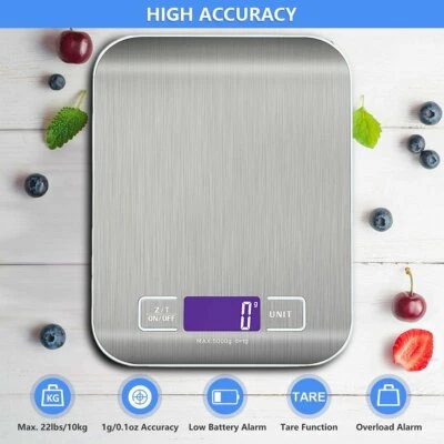 Rechargeable Food Scale Digital Kitchen Multifunction Scale LCD Display Weight - Image 1 of 4