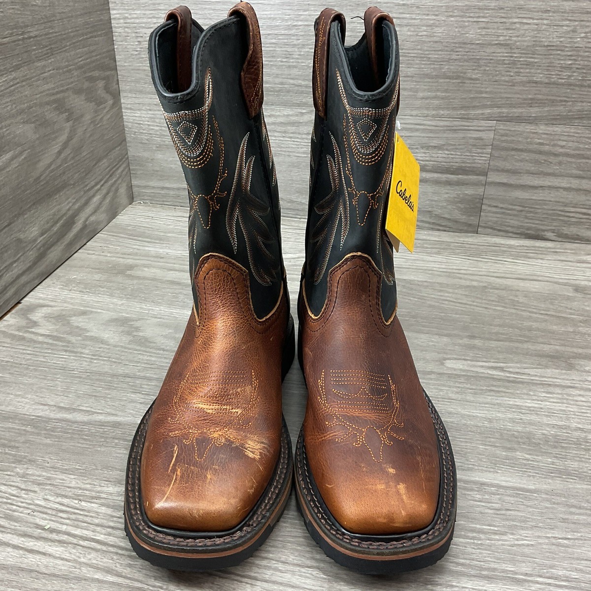 Cabela’s Mens Boots Size 8M Pinedale XT Deer Skull Western Square Toe Work‎ Cabela main image 2