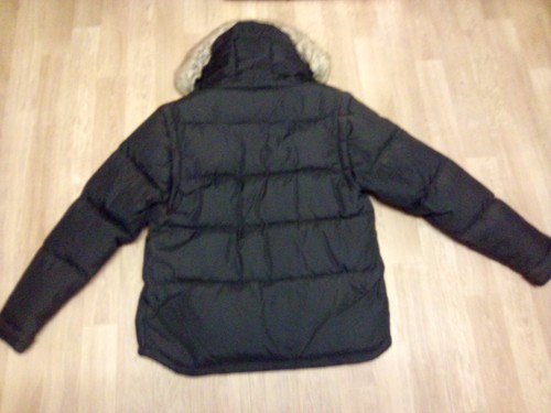 Hurley Manhattan Down Jacket Coat Faux Fur Hooded BNWT Size Large Black Parka - Picture 4 of 8