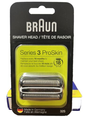 1 PACK Braun Shaver Head Series 3 ProSkin 32S Cassette SEALED MADE IN GERMANY - Afbeelding 1 van 2