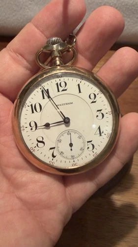 Antique Waltham 21 Jewel Pocket Watch 18s Railroad Grade Serviced Runs Excellent