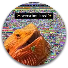 Magnet Me Up WHOSAGOODLIZARD Overstimulated Magnetic Decal– 5" Reptile Humor