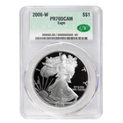 2006-W Proof $1 American Silver Eagle CAC PF70DCAM