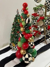 Mackenzie Childs 16.5” Tall Jolly Holiday Bauble Tree