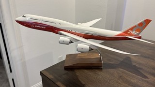 PacMin Boeing 747 8I Intercontinental Sunrise Red Rollout 1/144 Model with Box!