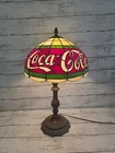 Vintage Coca-Cola Tiffany Style Table Lamp – 21” Retro Coke Bar Decor Heavy