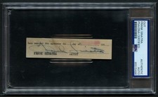 Frank Sinatra d1998 signed autograph 1x4 Cut RAT PACK Las Vegas PSA Slabbed