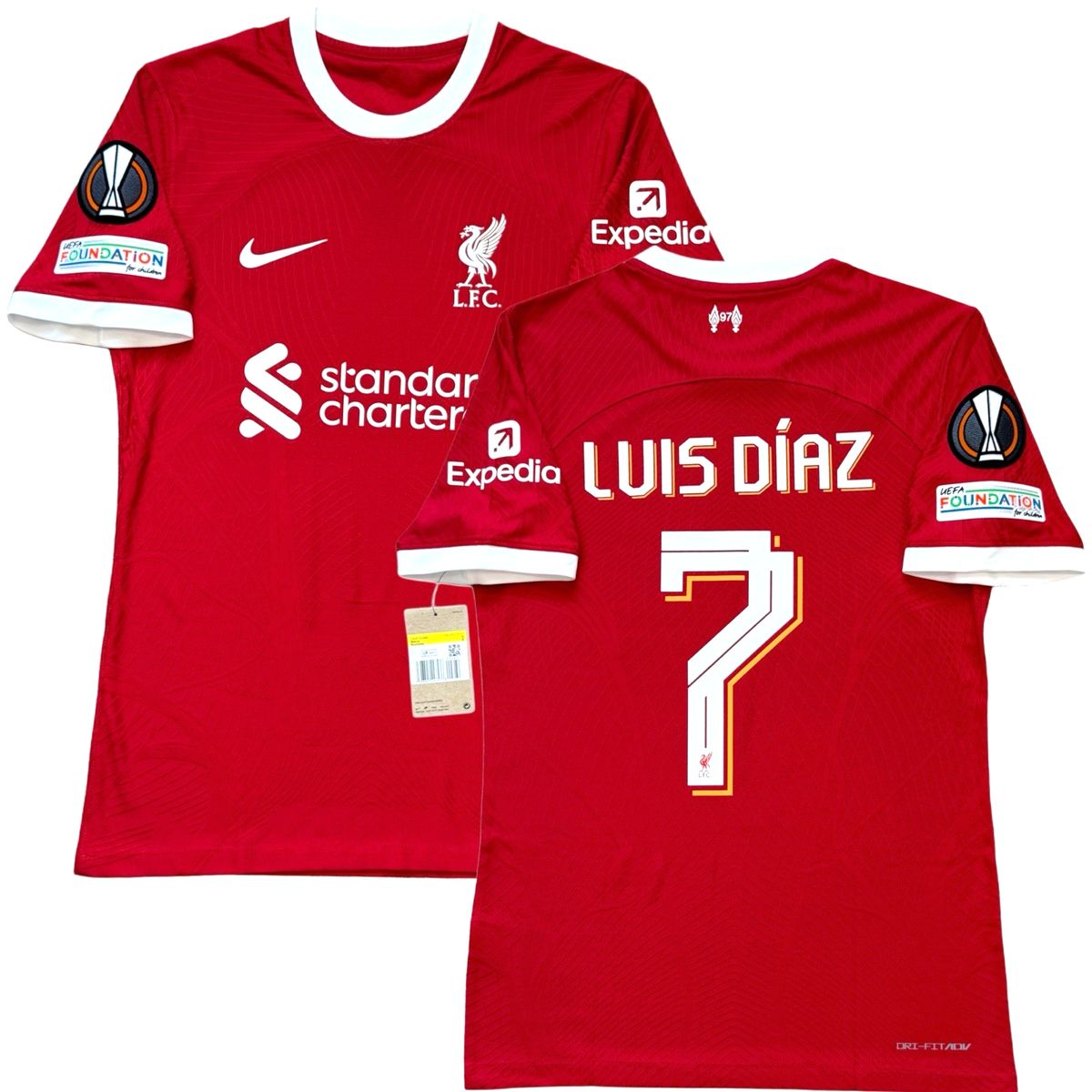2023/24 Liverpool Authentic Home Jersey #7 Luis Diaz Small Europa